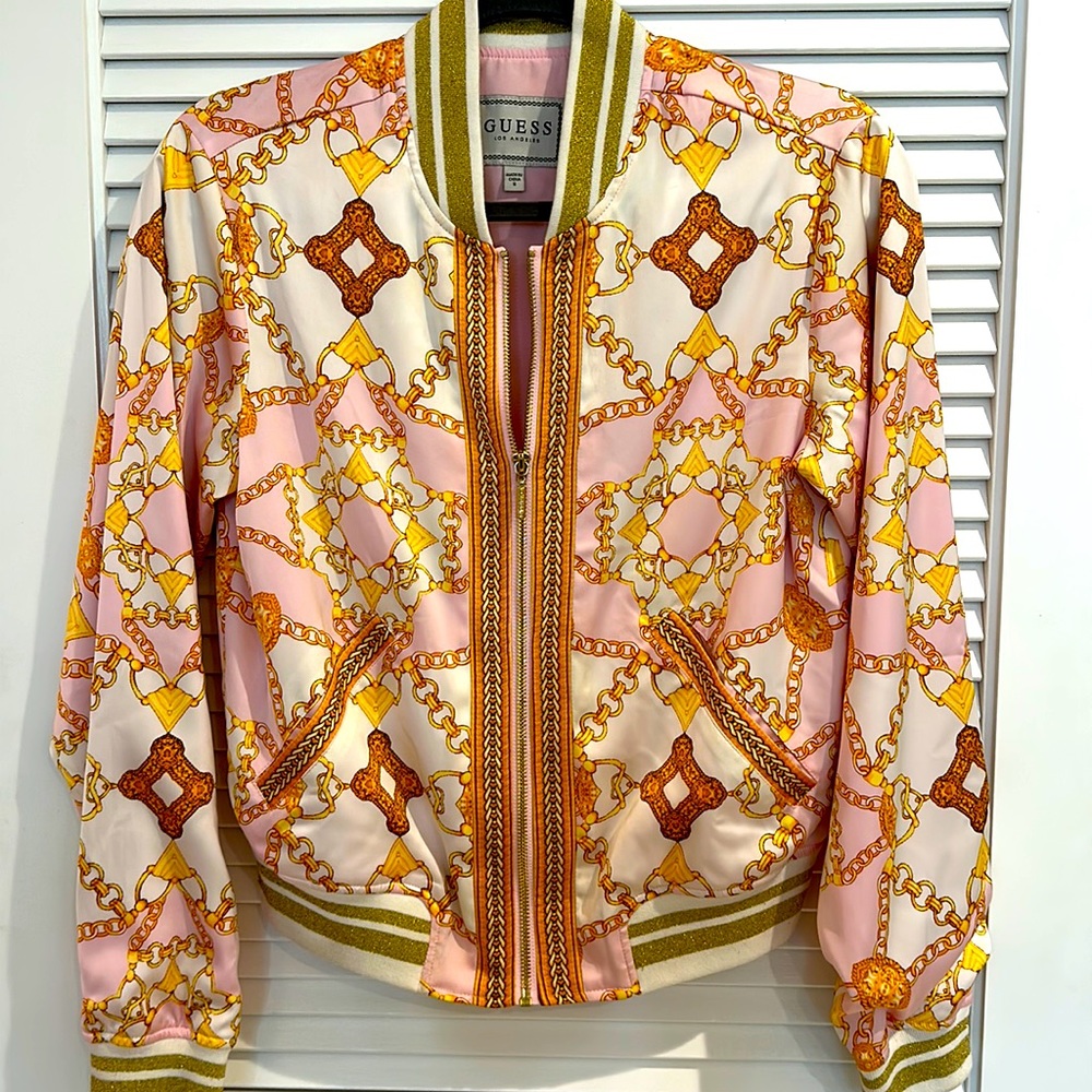 Super Cute Guess Versace-look alike Bomber Jacket